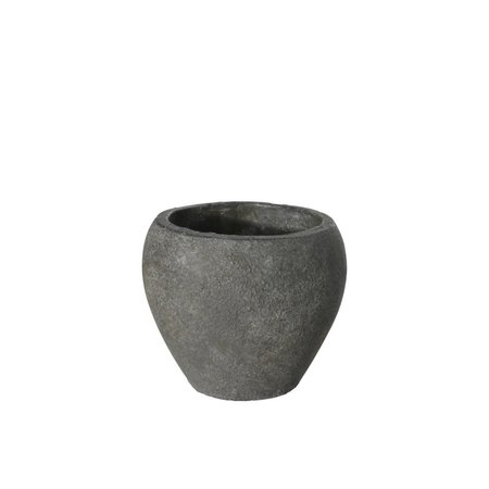 URBAN TRENDS COLLECTION Terracotta Low Round Pot with Tapered Bottom Gray Large 53846